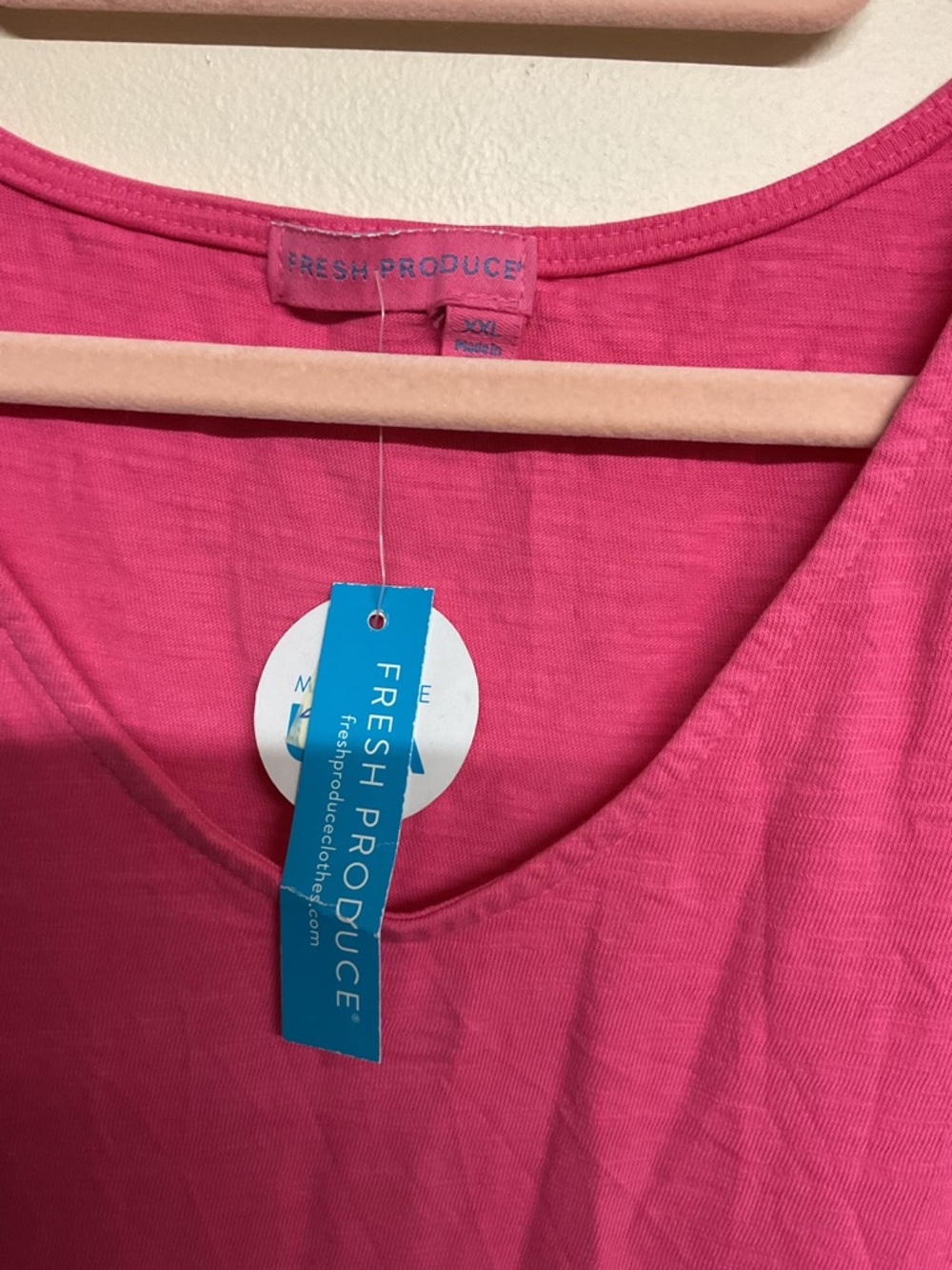fresh produce Hot Pink Tank Dress with Scoop Neck - Picture 2 of 3